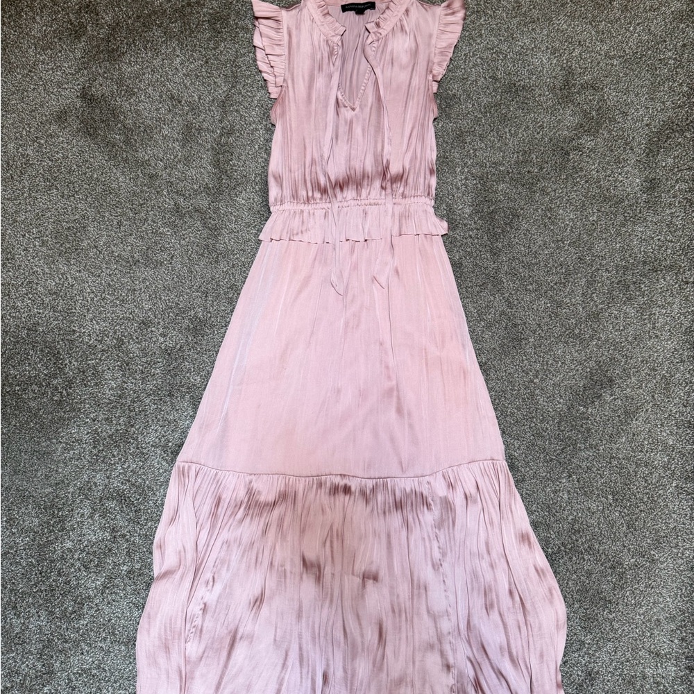 Banana Republic Blush Pink Ruffle Maxi Dress